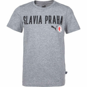 Puma Slavia Prague Graphic Tee Jr GRY  116 - Chlapeck&eacute; triko Puma