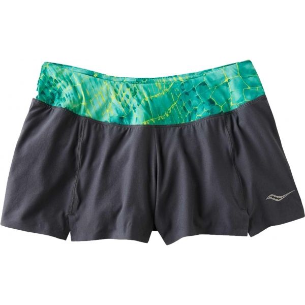 Saucony PINNACLE SHORT tmavě šedá L - Dámské běžecké kraťasy Saucony