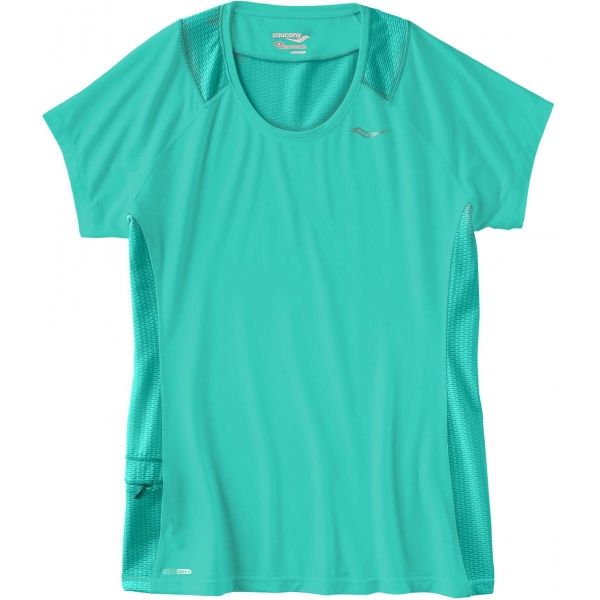 Saucony FREEDOM SHORT SLEEVE zelená S - Dámské běžecké triko Saucony