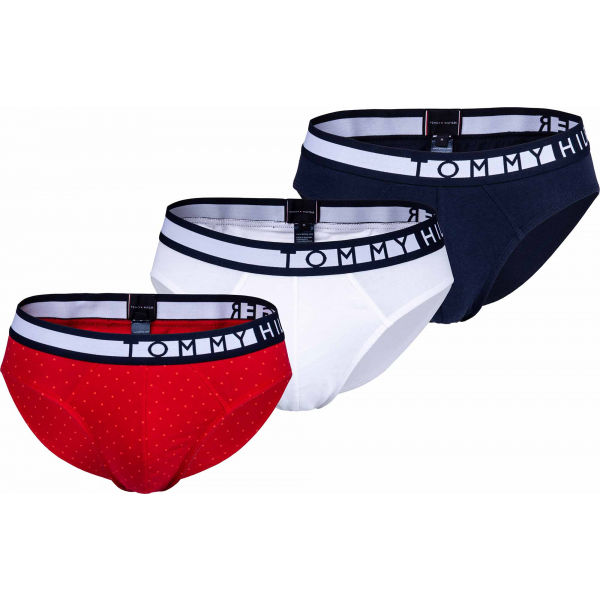 Tommy Hilfiger 3P BRIEF PRINT tmavě modrá M - Pánské slipy Tommy Hilfiger