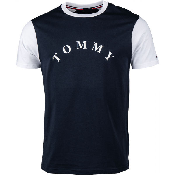 Tommy Hilfiger CN SS TEE LOGO tmavě modrá S - Pánské tričko Tommy Hilfiger