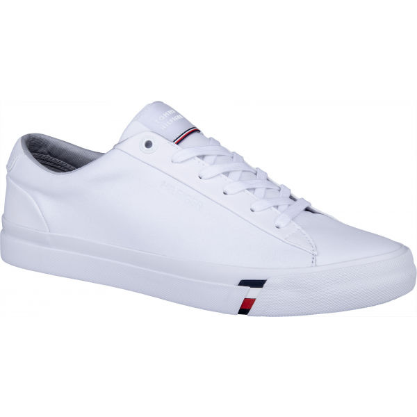 Tommy Hilfiger CORPORATE LEATHER SNEAKER bílá 45 - Pánské tenisky Tommy Hilfiger