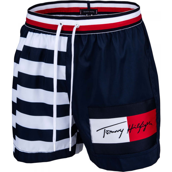 Tommy Hilfiger MEDIUM DRAWSTRING tmavě modrá S - Pánské šortky do vody Tommy Hilfiger
