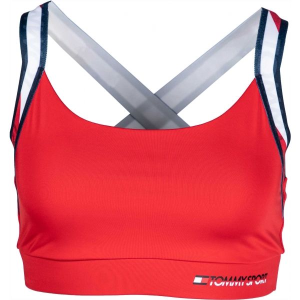 Tommy Hilfiger TAPE BRA MEDIUM IMPACT červená XS - Dámská sportovní podprsenka Tommy Hilfiger