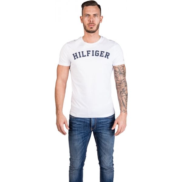 Tommy Hilfiger SS TEE LOGO bílá XL - Pánské tričko Tommy Hilfiger