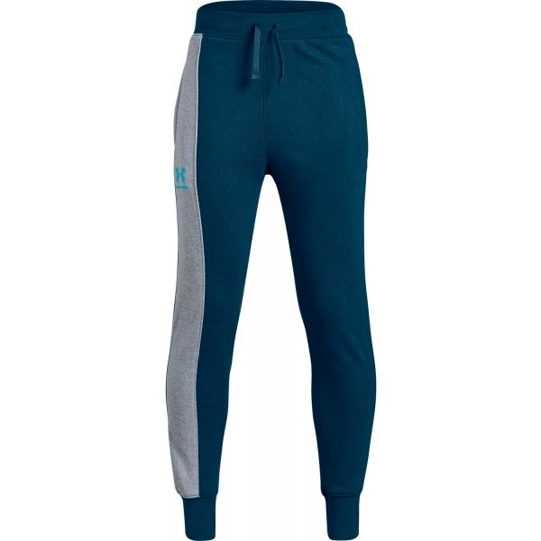 Under Armour RIVAL BLOCKED JOGGER modrá S - Dětské tepláky Under Armour