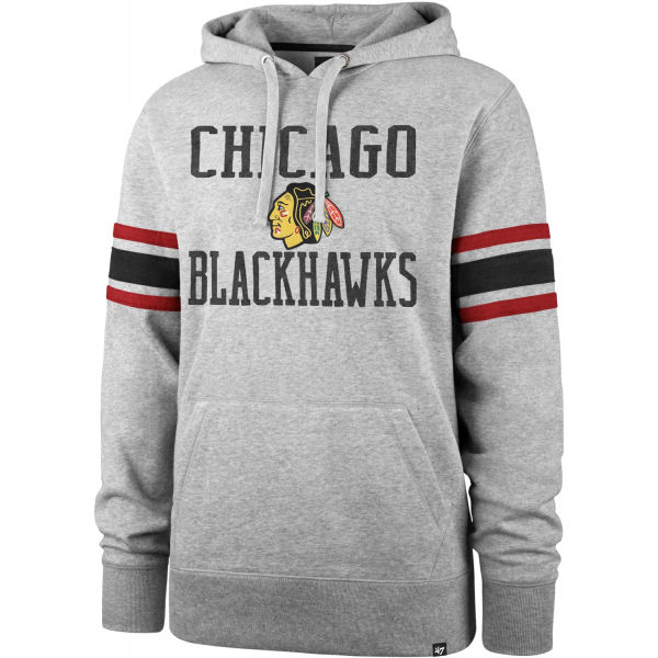 47 NHL CHICAGO BLACKHAWKS DOUBLE BLOCK SLEEVE STRIPE HOOD  XL - Mikina 47