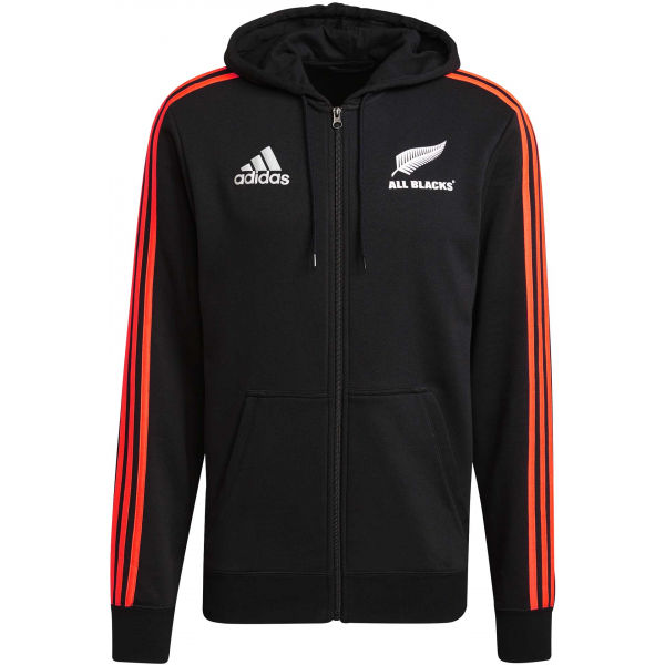 adidas ALL BLACKS RUGBY 3 STRIPES FZ HOODY  S - Pánská mikina adidas