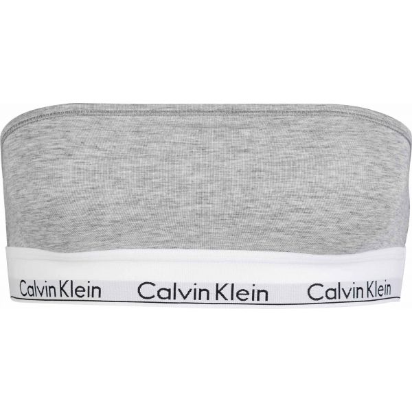 Calvin Klein UNLINED BANDEAU šedá L - Podprsenka bez ramínek Calvin Klein