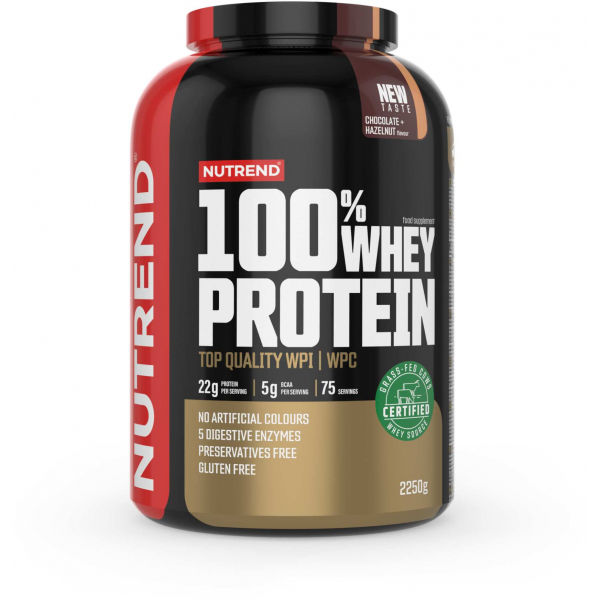 Nutrend 100% WHEY PROTEIN 2250 g ČOKOLÁDA-LÍSKOVÝ OŘECH  2250 g - Protein Nutrend