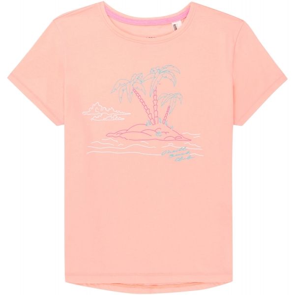 O'Neill LG S/SLV ISLAND T-SHIRT světle růžová 116 - Dívčí triko O'Neill