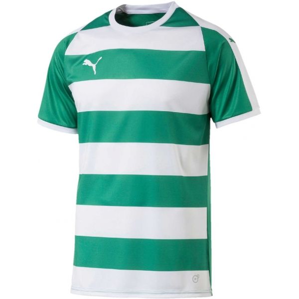 Puma LIGA JERSEY HOOPED zelená XL - Pánské sportovní triko Puma