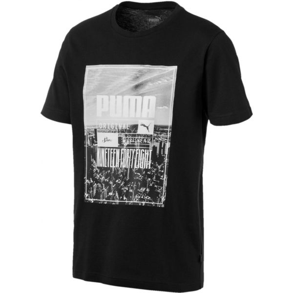 Puma PHOTOPRINT SKYLINE TEE černá M - Pánské triko s krátkým rukávem Puma