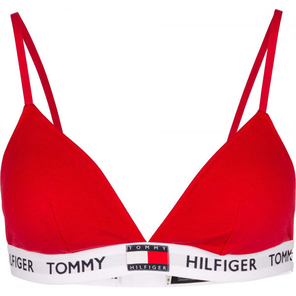 Tommy Hilfiger PADDED TRIANGLE BRA červená M - Dámská podprsenka Tommy Hilfiger