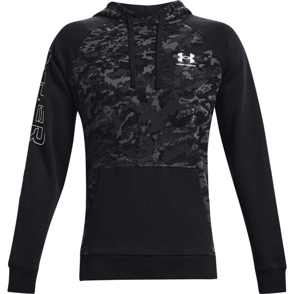 Under Armour RIVAL FLC CAMO SCRIPT  XL - Pánská mikina Under Armour
