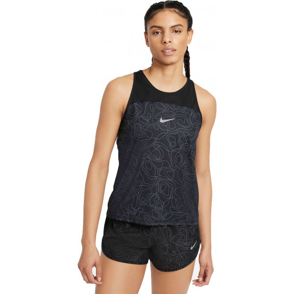 Nike RUN DVN MILER TANK AOP  M - Dámské běžecké tílko Nike