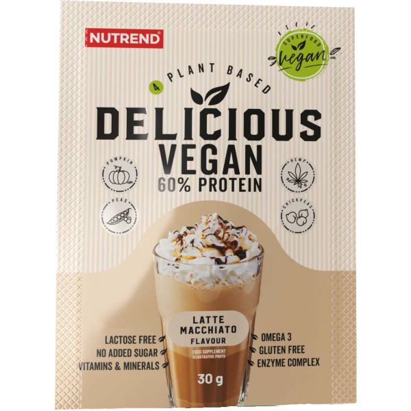 Nutrend DELICIOUS VEGAN PROTEIN LATTE MACCHIATO 5x30g   - Protein Nutrend