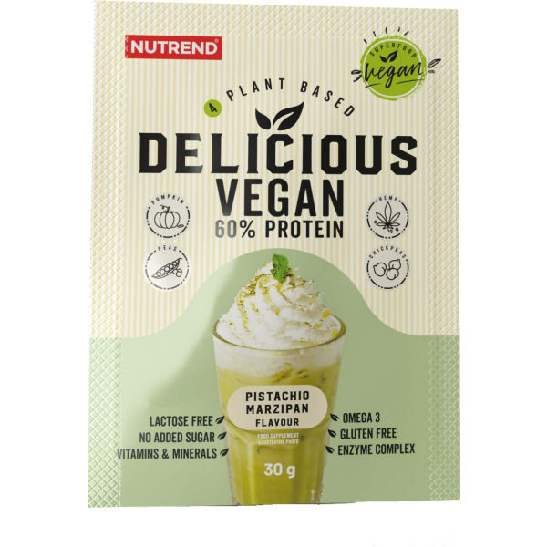 Nutrend DELICIOUS VEGAN PROTEIN PISTÁCIE + MARCIPÁN 5x30g   - Protein Nutrend