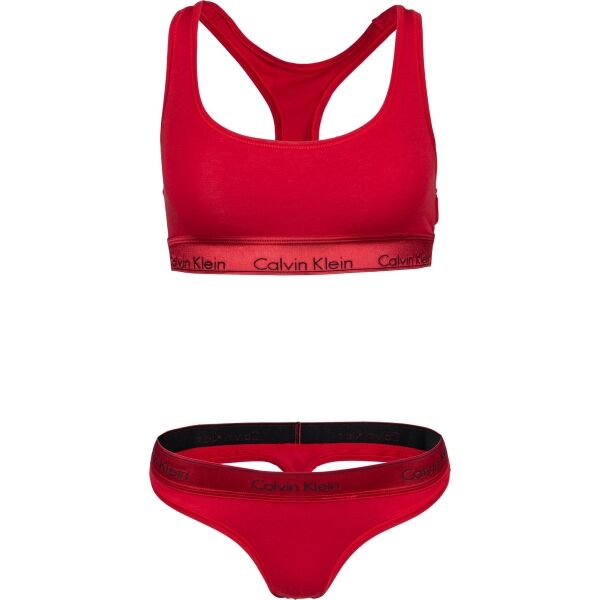 Calvin Klein UNLINED BRA SET Červená M - Dámský set spodního prádla Calvin Klein