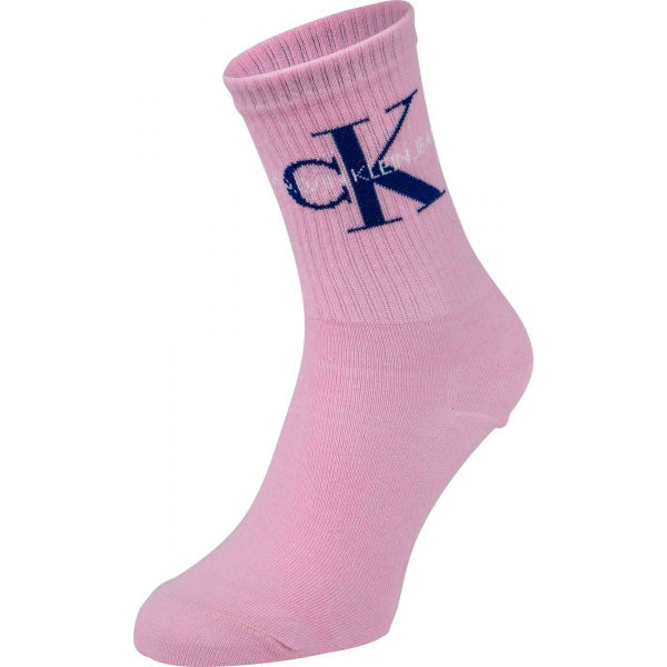 Calvin Klein WOMEN SHORT SOCK 1P JEANS LOGO BOWERY Růžová UNI - Dámské ponožky Calvin Klein