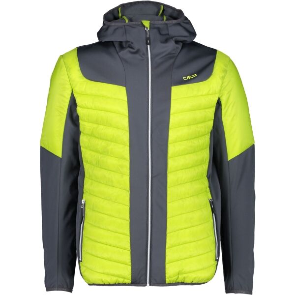 CMP MAN HYBRID JACKET FIX HOOD Zelená 50 - Pánská hybridní bunda CMP