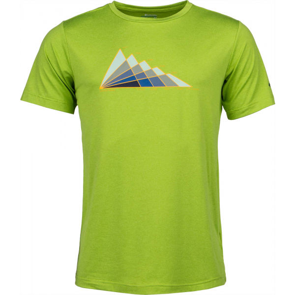 Columbia TECH TRAIL GRAPHIC TEE Zelená S - Pánské triko Columbia