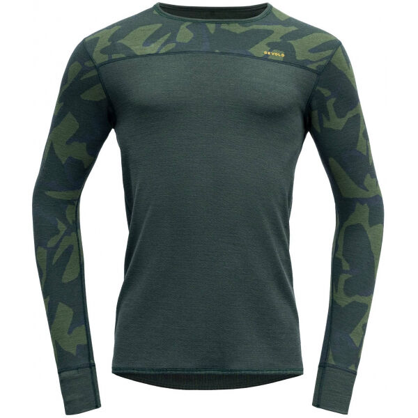Devold KVITEGGA MAN SHIRT Tmavě zelená XL - Pánské triko s dlouhým rukávem Devold