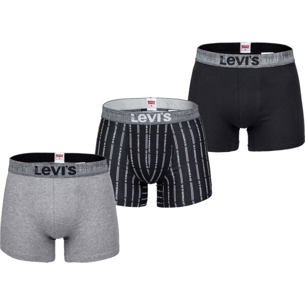 Levi's MEN BACK IN SESSION TRUNK 3P Černá L - Pánské boxerky Levi's
