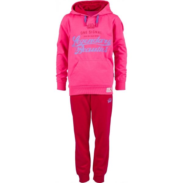 Lewro LEONIDE růžová 152-158 - Dětská tepláková souprava Lewro