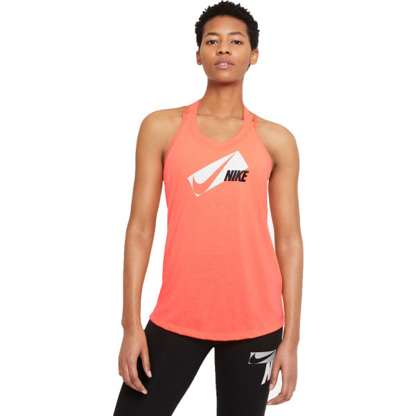 Nike DRI-FIT ELASTIKA Oranžová L - Dámské tréninkové tílko Nike