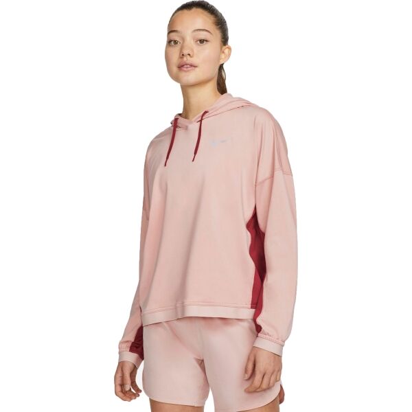 Nike TF PACER HOODIE W Lososová L - Dámská běžecká mikina Nike