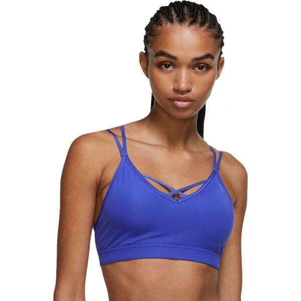 Nike NY DF INDY STRAPPY BRA W Modrá S - Dámská sportovní podprsenka Nike