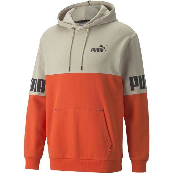 Puma POWER COLORBLOCK HOODIE TR Béžová 2XL - Sportovní mikina Puma