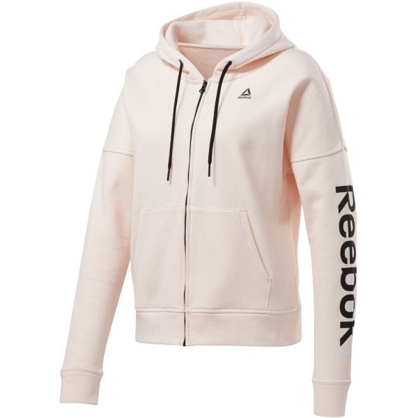 Reebok LINEAR LOGO FULL ZIP světle růžová XL - Dámská mikina Reebok