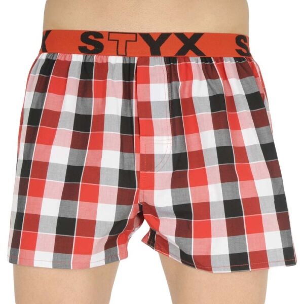Styx MEN'S BOXERS SHORTS SPORTS RUBBER Červená XL - Pánské trenky Styx