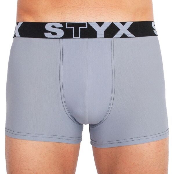 Styx MEN'S BOXERS SPORTS RUBBER Šedá XL - Pánské boxerky Styx