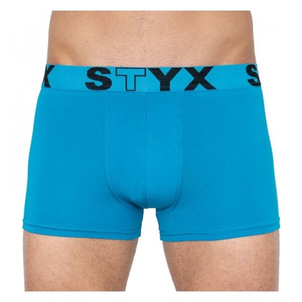 Styx MEN'S BOXERS SPORTS RUBBER Tyrkysová S - Pánské boxerky Styx