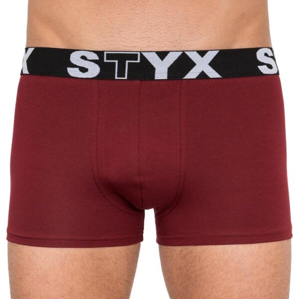 Styx MEN'S BOXERS SPORTS RUBBER Vínová S - Pánské boxerky Styx