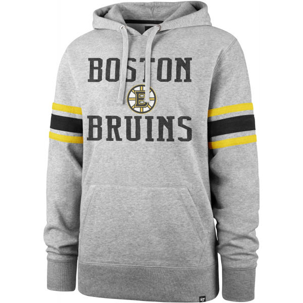 47 NHL BOSTON BRUINS DOUBLE BLOCK SLEEVE STRIPE HOOD Šedá M - Mikina 47