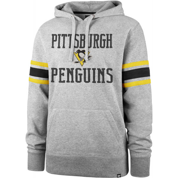 47 NHL PITTSBURGH PENGUINS DOUBLE BLOCK ’47 SLEEVE STRIPE HOOD Šedá L - Klubová mikina 47