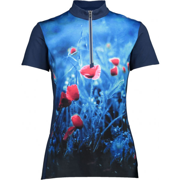 CMP WOMAN BIKE T-SHIRT Modrá 42 - Dámský cyklistický dres CMP