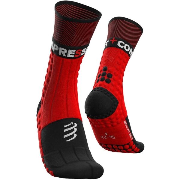 Compressport PRO RACING SOCKS WINTER TRAIL Červená T1 - Zimní běžecké ponožky Compressport