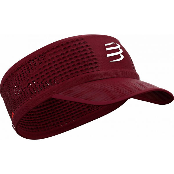 Compressport SPIDERWEB HEADBAND ON/OFF Vínová UNI - Běžecká čelenka s kšiltem Compressport