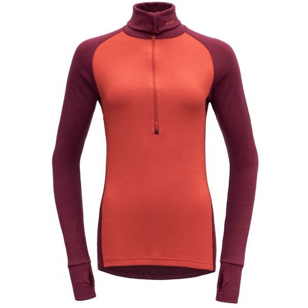 Devold EXPEDITION WOMAN ZIP NECK oranžová L - Dámský rolák Devold