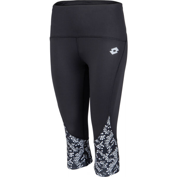 Lotto RUN&FIT W LEGGING MID PRT3 PL Černá S - Dámské běžecké legíny Lotto