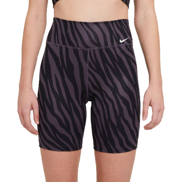 Nike ONE 7'' AOP ICNCLSH SH W Tmavě šedá L - Dámské tréninkové šortky Nike
