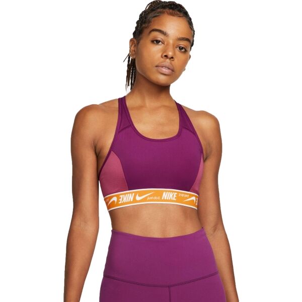 Nike DF SWSH LOGO BRA WIN W Růžová M - Dámská sportovní podprsenka Nike