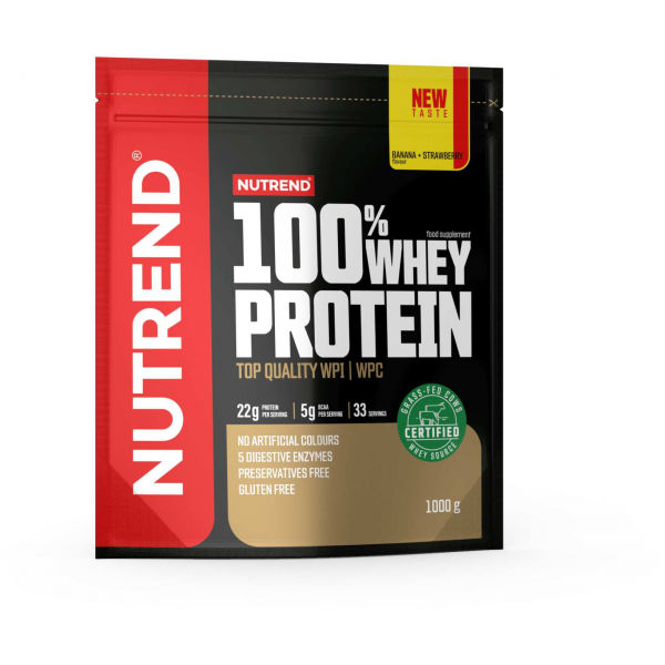 Nutrend 100% WHEY PROTEIN 1000 g BANÁN-JAHODA   - Protein Nutrend