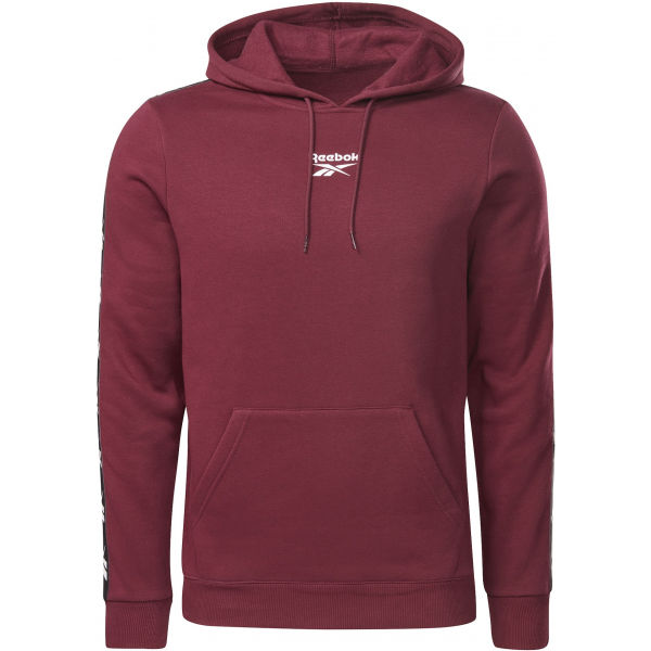 Reebok VECTOR TAPE HOODY M Vínová 2XL - Pánská mikina Reebok