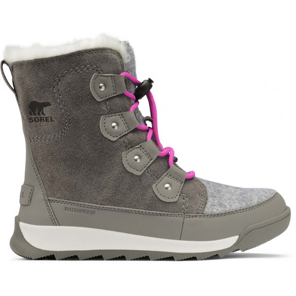 Sorel YOUTH WHITNEY II JOAN LACE Šedá 2 - Dívčí zimní obuv Sorel